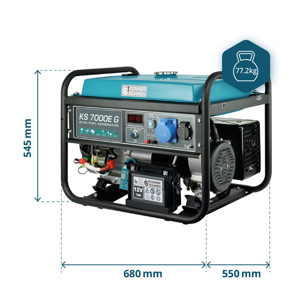 LPG/Benzīna ģenerators "Könner & Söhnen" KS 7000E G