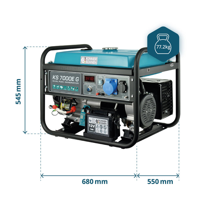 LPG/Benzīna ģenerators "Könner & Söhnen" KS 7000E G