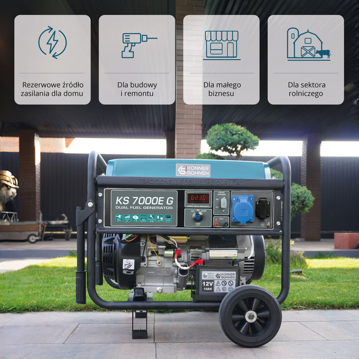 LPG/Benzīna ģenerators "Könner & Söhnen" KS 7000E G