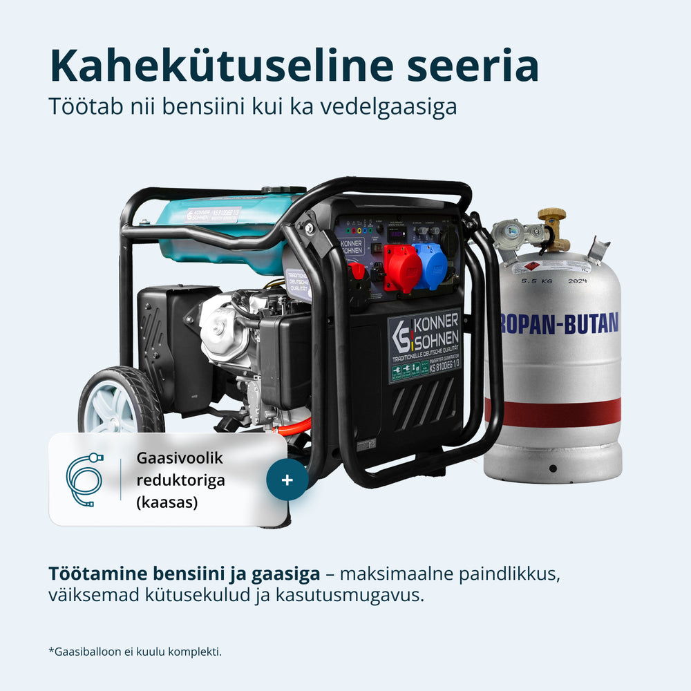 LPG/bensiin invertergeneraator KS 8100iEG 1/3