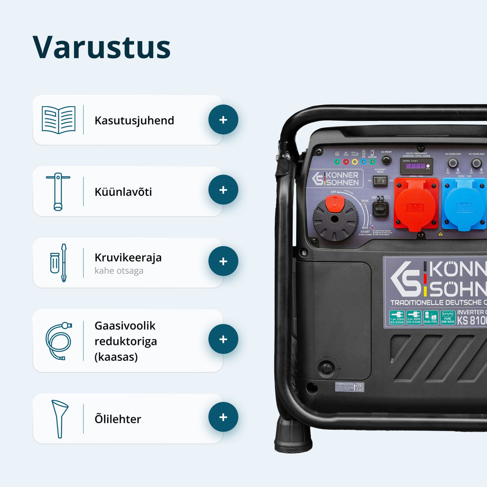 LPG/bensiin invertergeneraator KS 8100iEG 1/3