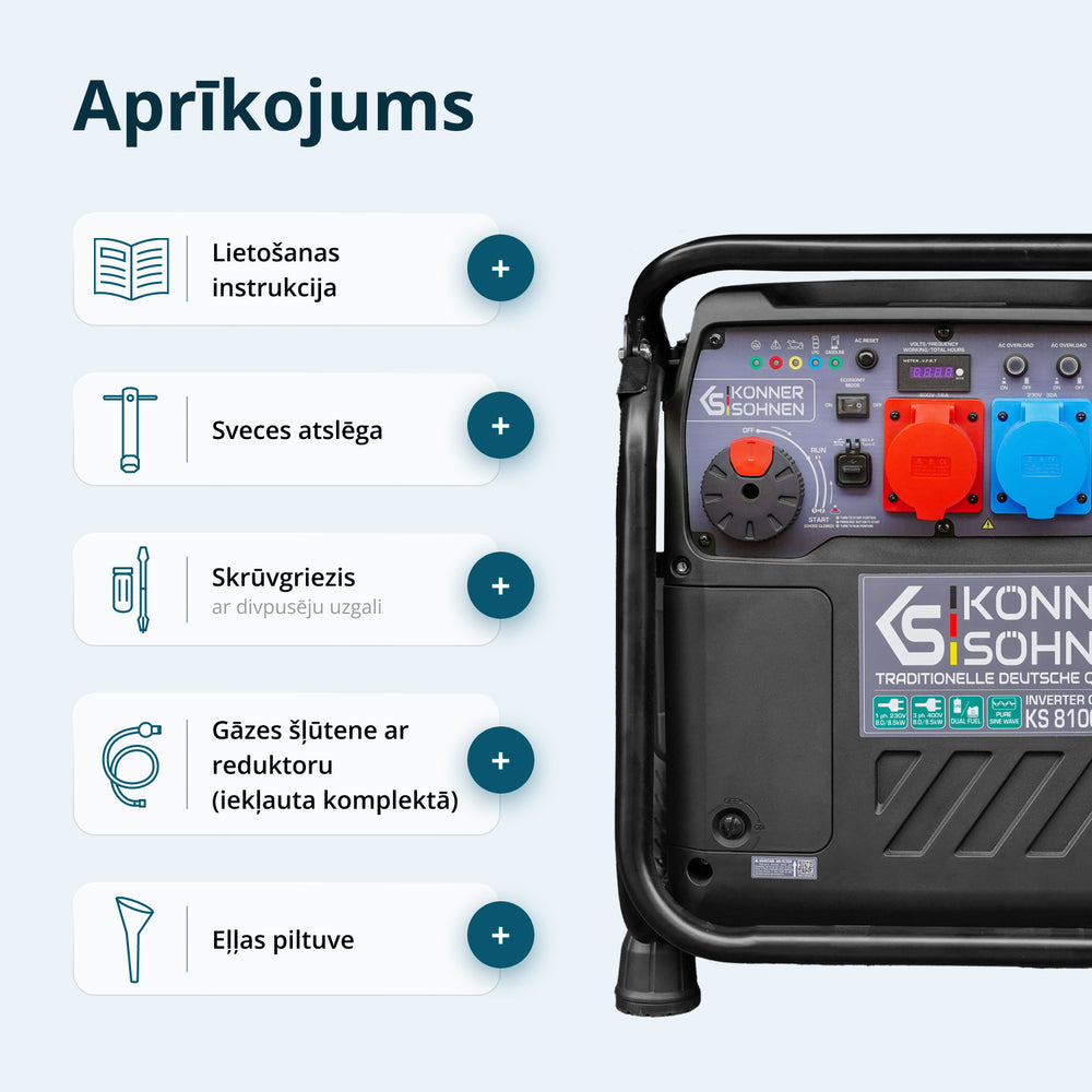 LPG/benzīna invertora ģenerators KS 8100iEG 1/3