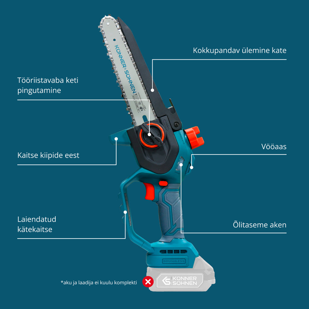 Juhtmeta Mini Kettsaag KS MCS20V-8