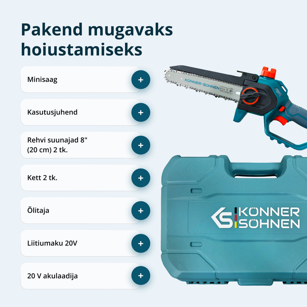 Juhtmeta Mini Kettsaag KS MCS20V-8 Korpus