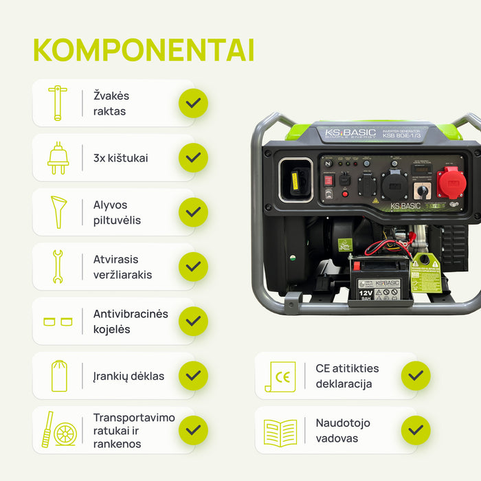 Inverterinis generatorius KSB 80iE-1/3