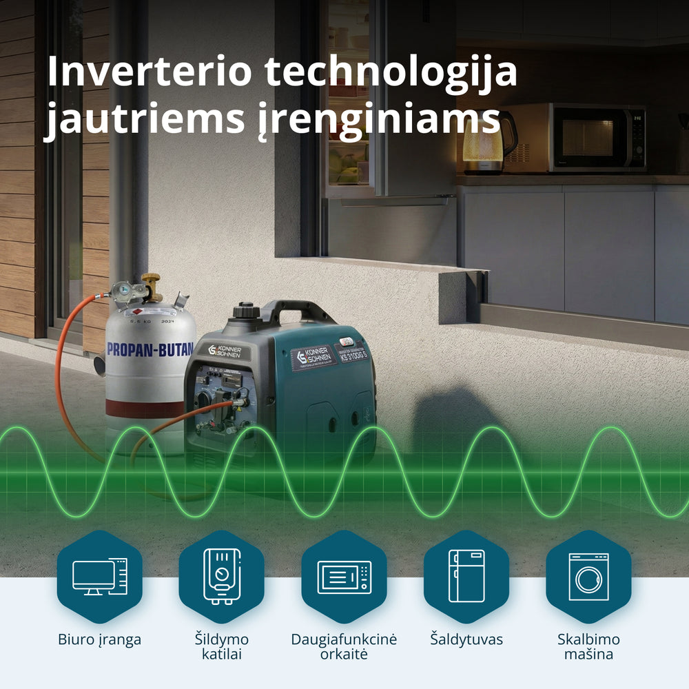 LPG/benzino inverterinis generatorius KS 3100iG S
