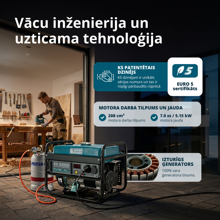 LPG/Benzīna ģenerators "Könner & Söhnen" KS 3000G