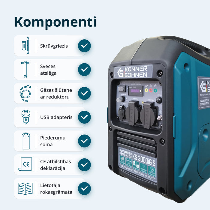 LPG/benzīna invertora ģenerators KS 3000iG S