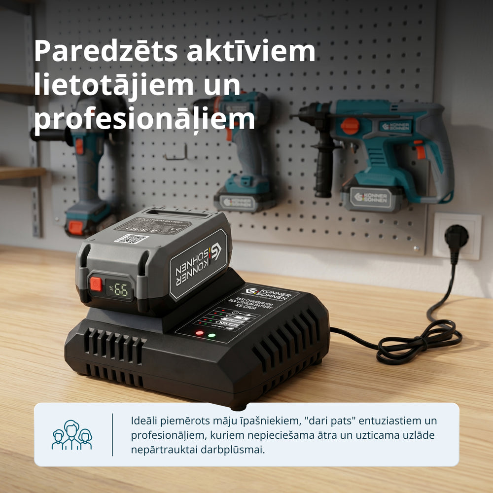 Ātrais lādētājs 20V litija akumulatoram KS C90A