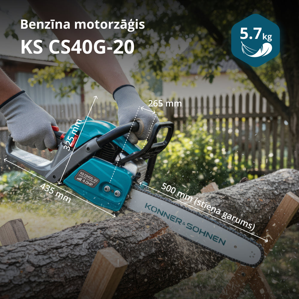 Benzīna motorzāģis KS CS40G-20