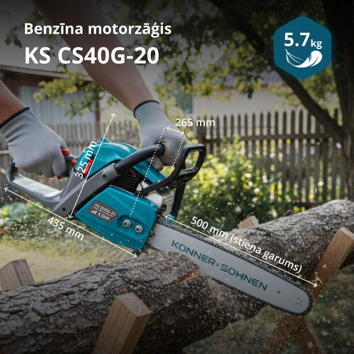Benzīna motorzāģis KS CS40G-20