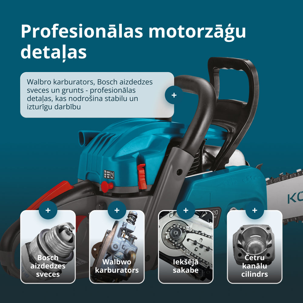 Benzīna motorzāģis KS CS40G-20