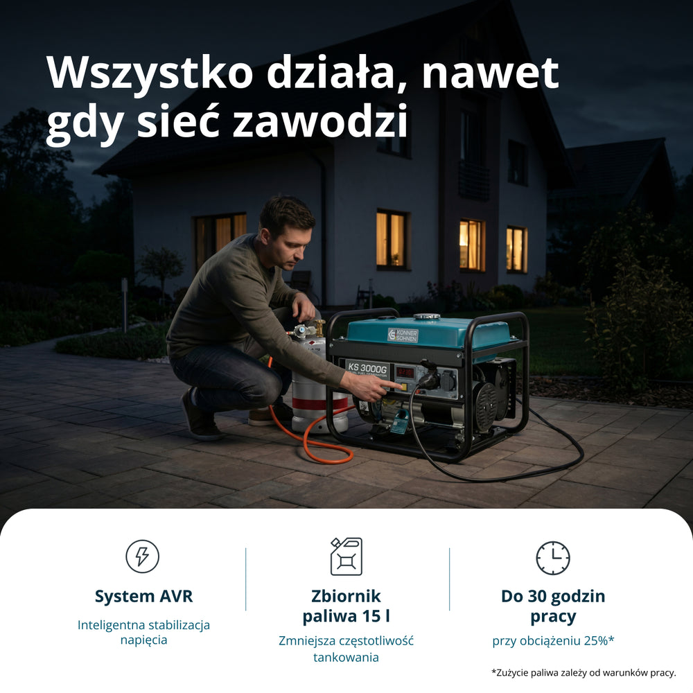 Generator benzynowo-gazowy „Könner & Söhnen” KS 3000G
