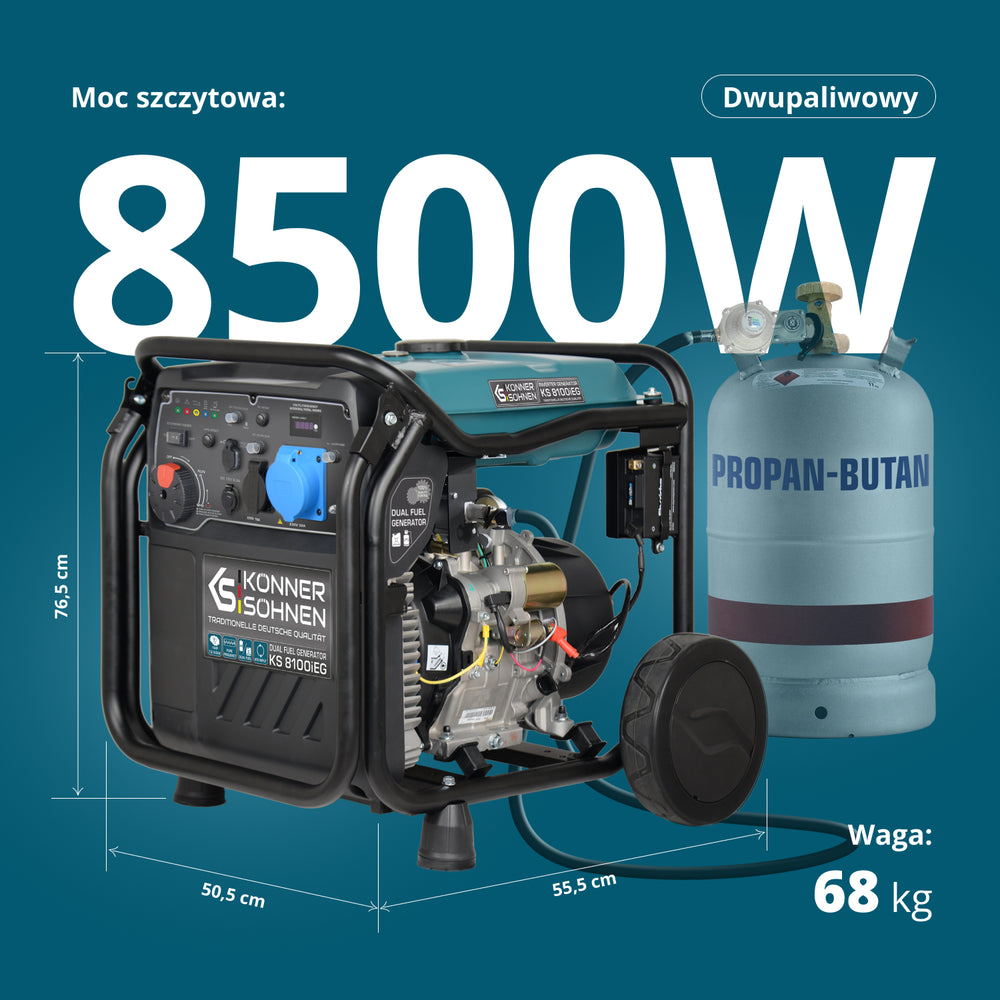 Inwerterowy generator LPG/benzyna KS 8100iEG