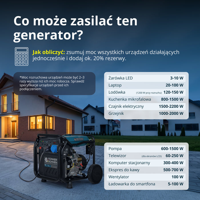 Inwerterowy generator LPG/benzyna KS 8100iEG