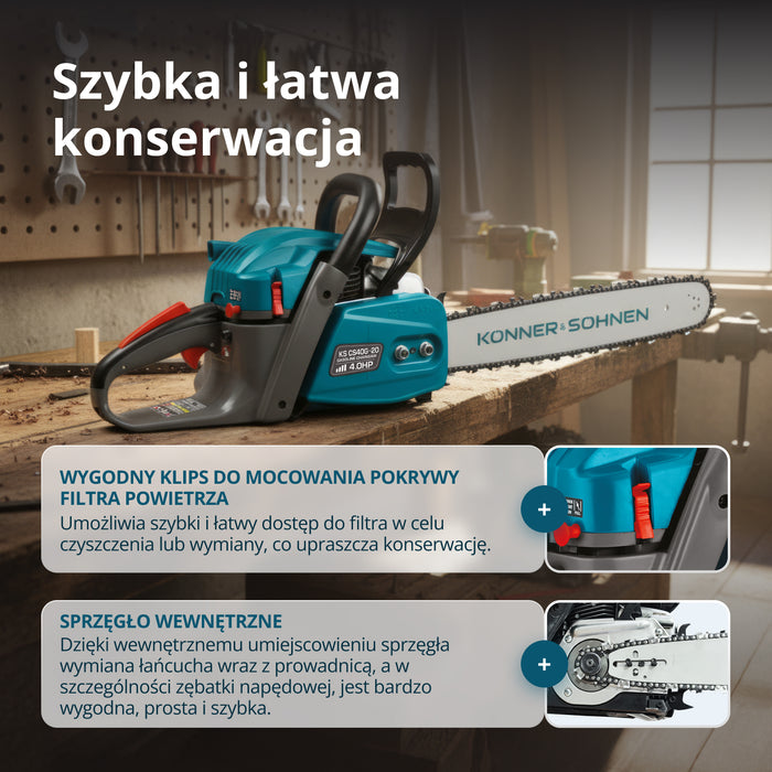 Benzines láncfűrész KS CS40G-20