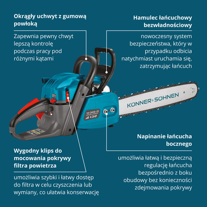 Benzines láncfűrész KS CS40G-20
