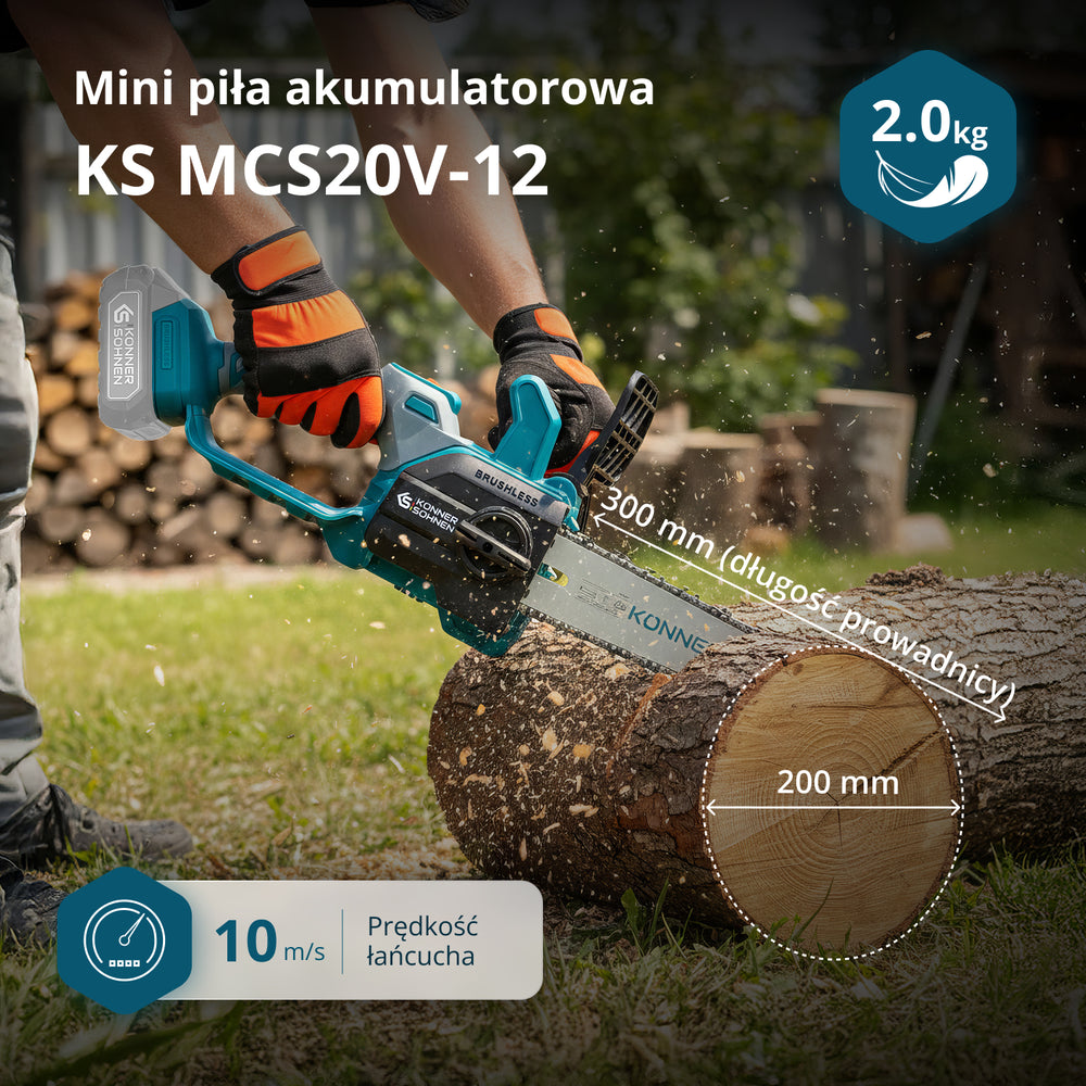 Bezvadu Mini Motorzāģis KS MCS20V-12